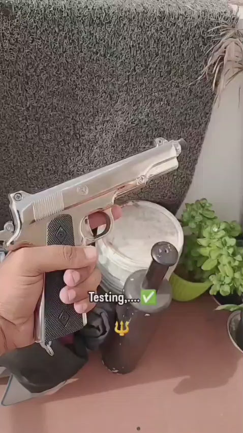Gloss 9 mm Silver Sound Gun